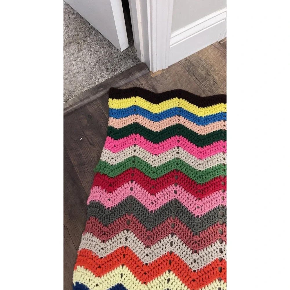 Crotchet Afghan In A Chevron Pattern